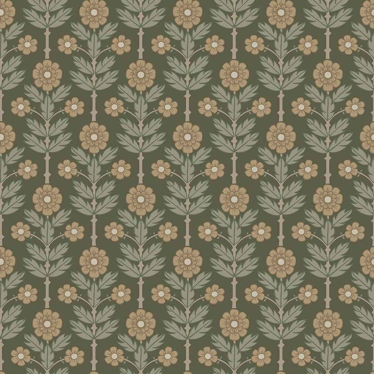 Aya Green Floral Wallpaper - York Wallcoverings - 2948-28009