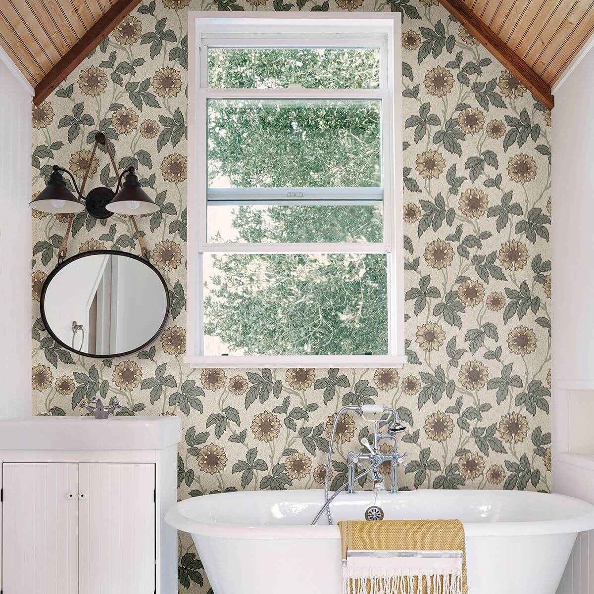 Leilani Beige Floral Wallpaper - York Wallcoverings - 2948-28021 - York Wallcoverings Wallpaper