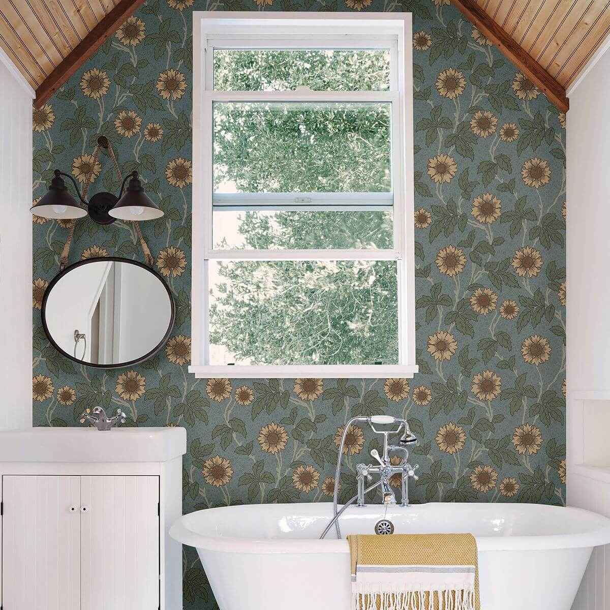Leilani Blue Floral Wallpaper - York Wallcoverings - 2948-28023 - York Wallcoverings Wallpaper