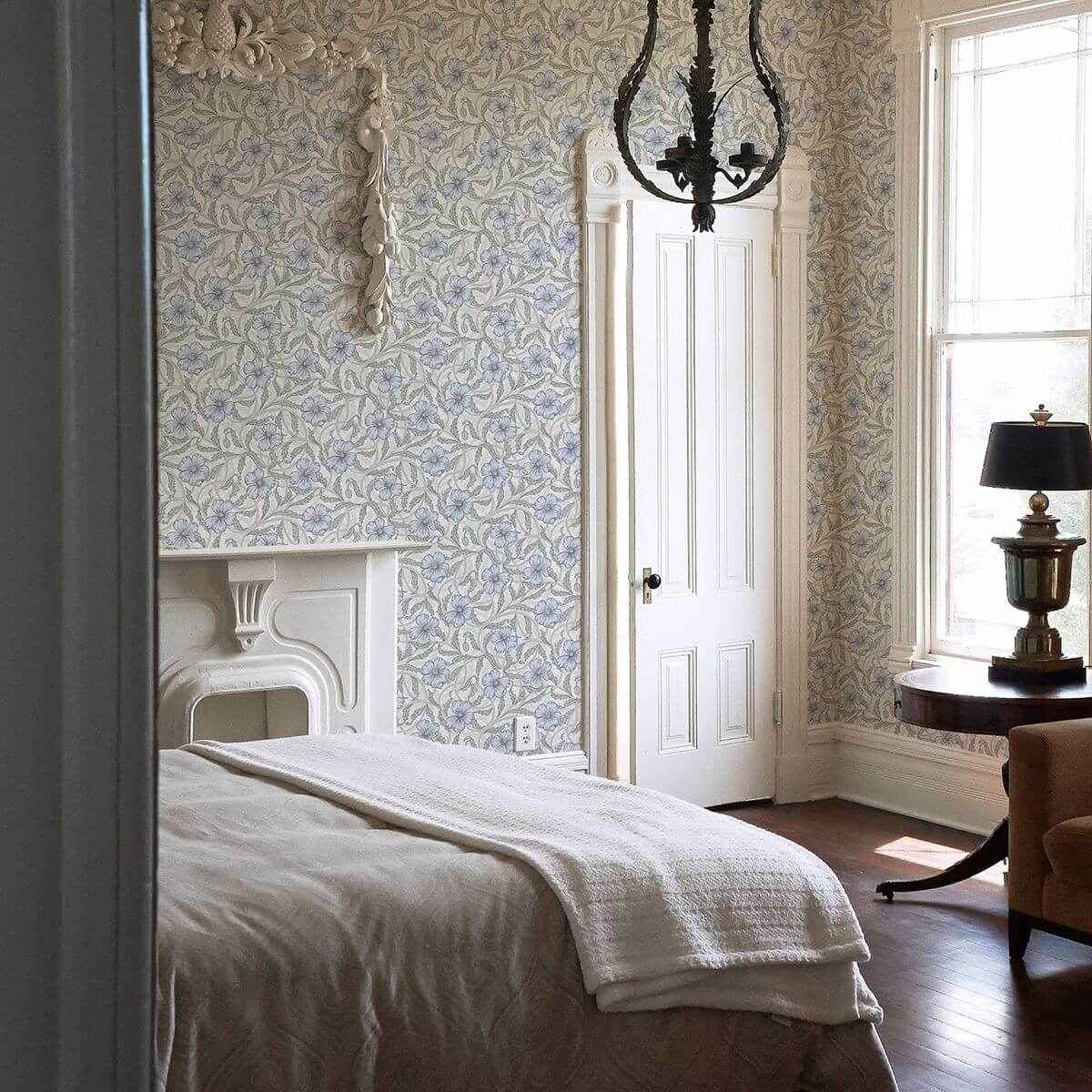 Imogen Light Blue Floral Wallpaper - York Wallcoverings - 2948-28027 - York Wallcoverings Wallpaper