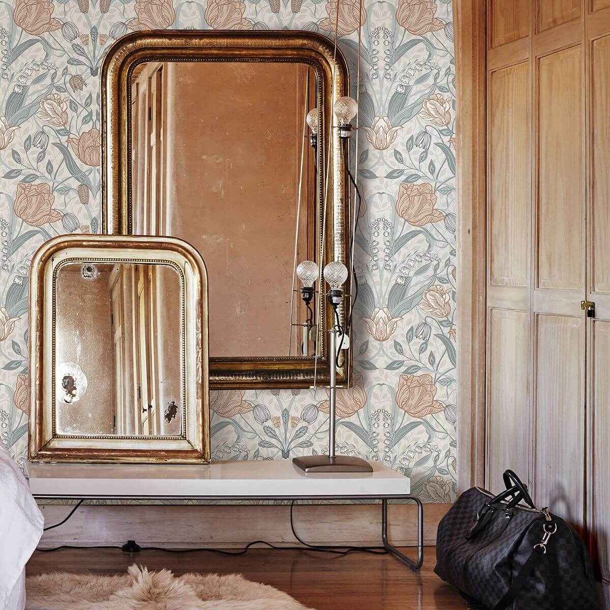 Tulipa Off White Floral Wallpaper - York Wallcoverings - 2948-33005 - York Wallcoverings Wallpaper