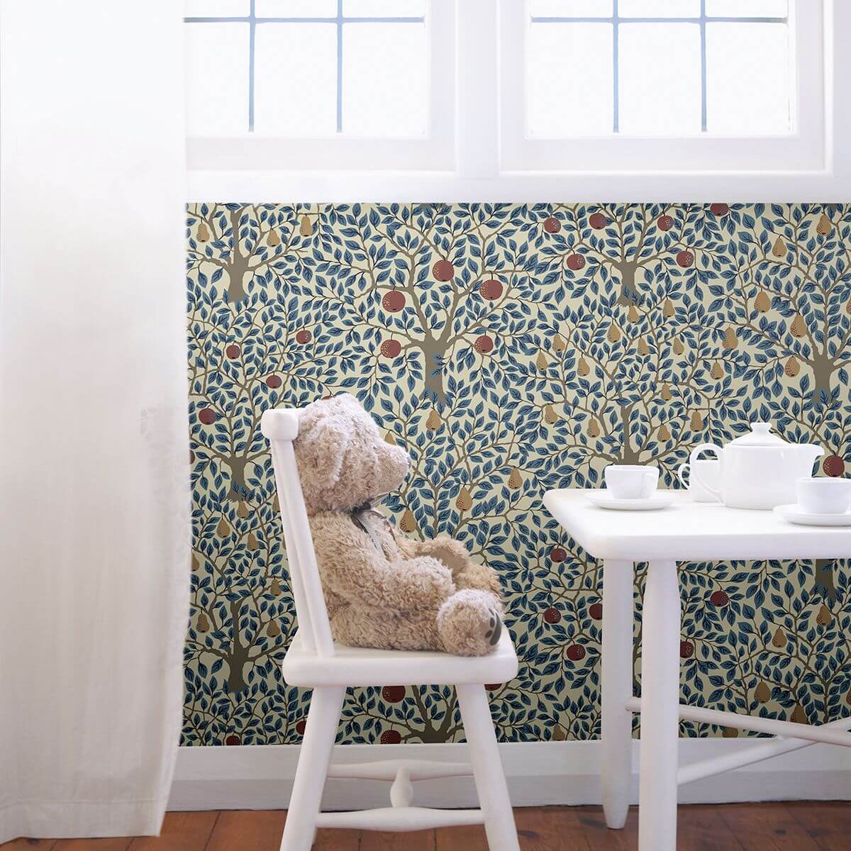 Pomona Blue Fruit Tree Wallpaper - York Wallcoverings - 2948-33013 - York Wallcoverings Wallpaper
