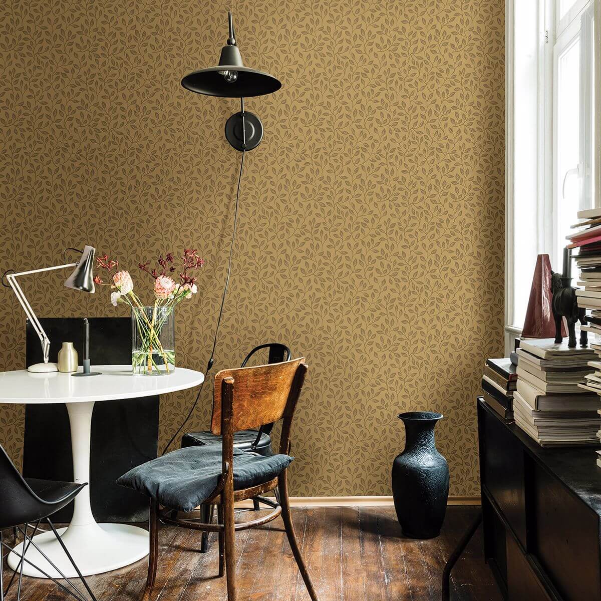 Posey Mustard Vines Wallpaper - York Wallcoverings - 2948-33017 - York Wallcoverings Wallpaper
