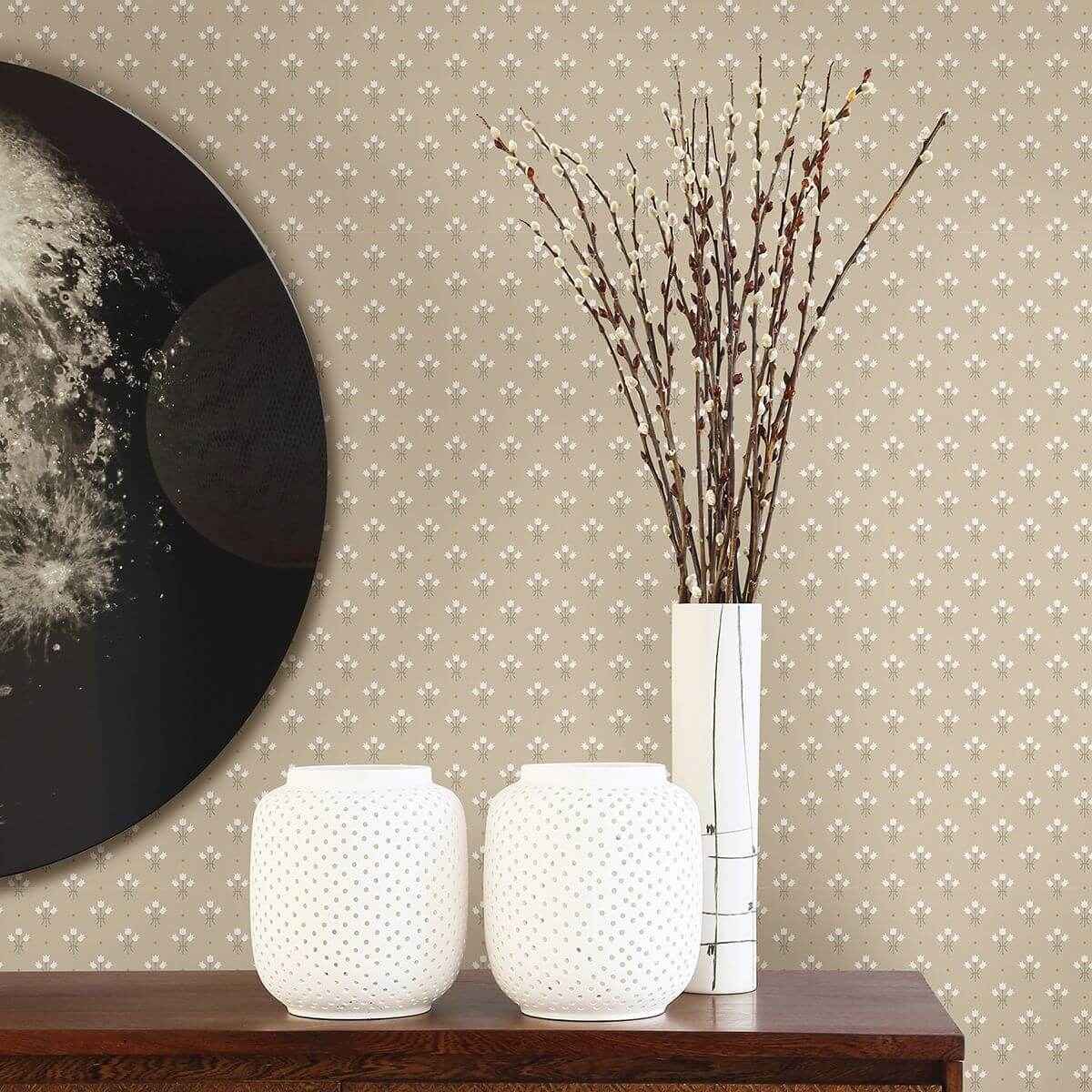 Lili Beige Miniature Floral Wallpaper - York Wallcoverings - 2948-33027 - York Wallcoverings Wallpaper