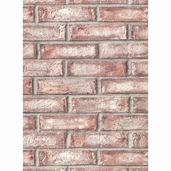 Appleton Maroon Faux Weathered Brick Wallpaper - York Wallcoverings - 2921-50101