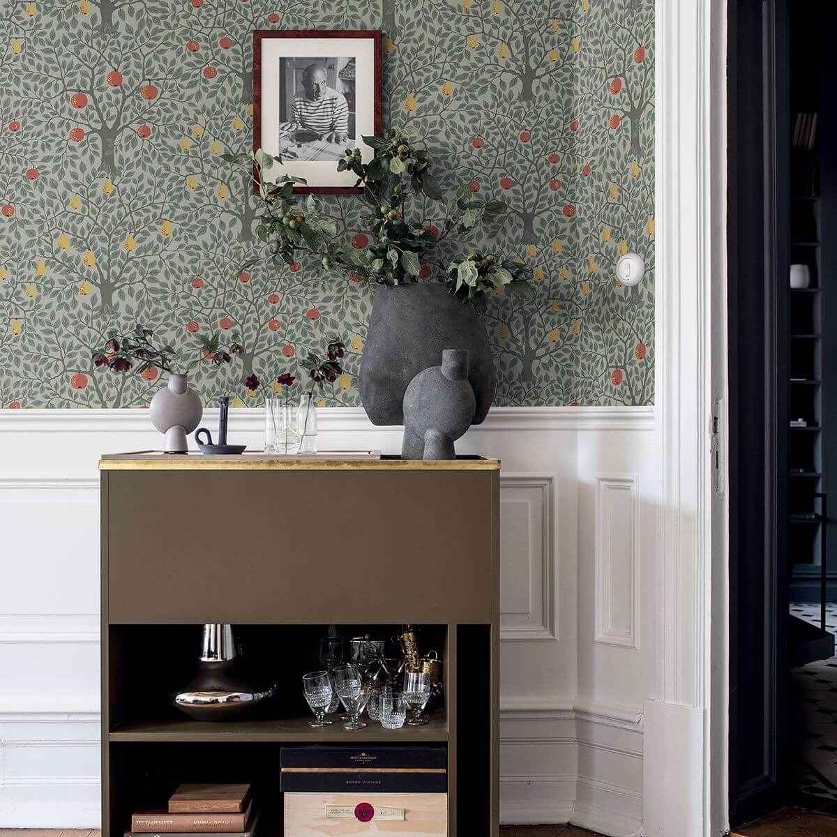 Pomona Green Fruit Tree Wallpaper - York Wallcoverings - 2948-33014 - York Wallcoverings Wallpaper