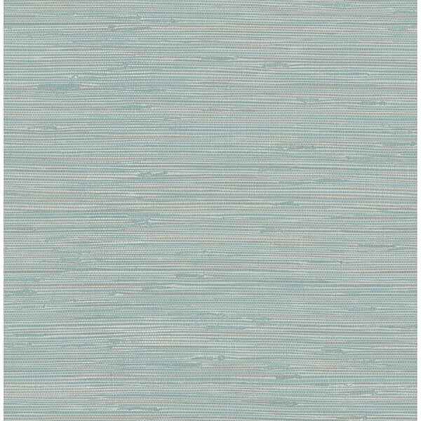 Tibetan Grasscloth Teal Peel and Stick Wallpaper - York Wallcoverings - NUS3337