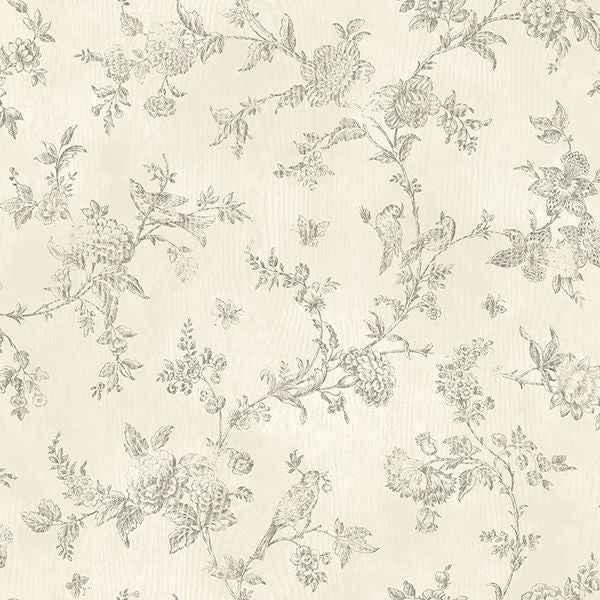 French Nightingale Cream Trail Wallpaper - York Wallcoverings - 2904-02193 - York Wallcoverings Wallpaper