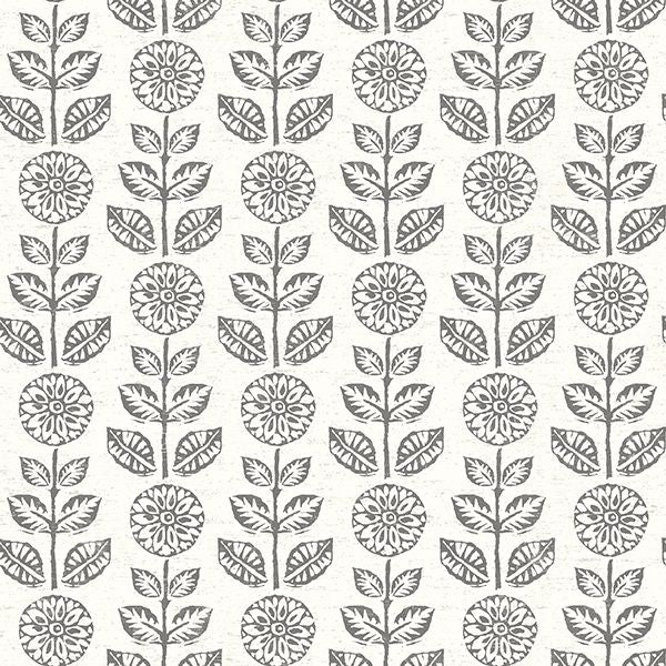 dolly-dark-brown-folk-floral-wallpaper-york-wallcoverings-2904-13511 - York Wallcoverings Wallpaper