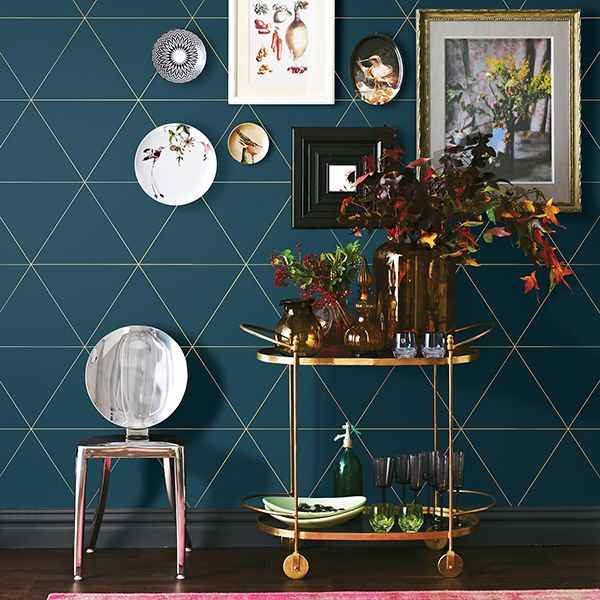 Twilight Teal Modern Geometric Wallpaper - York Wallcoverings - 2904-24228 - York Wallcoverings Wallpaper