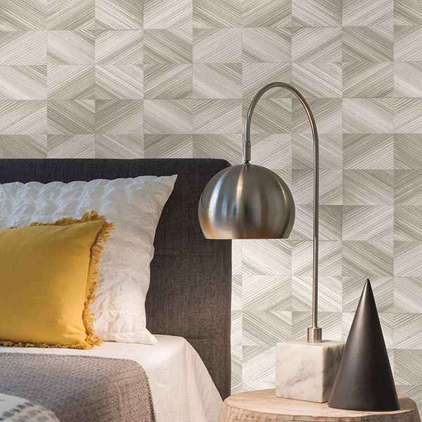 Stratum Taupe Geometric Faux Wood Wallpaper - York Wallcoverings - 2904-25377 - York Wallcoverings Wallpaper