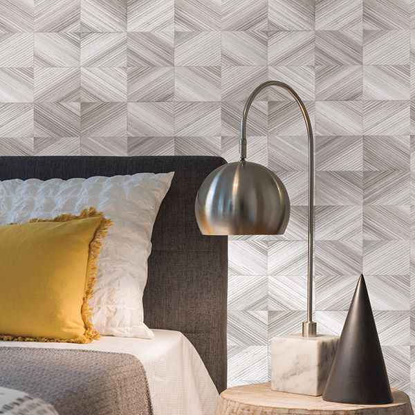 Stratum Grey Geometric Faux Wood Wallpaper - York Wallcoverings - 2904-25379 - York Wallcoverings Wallpaper