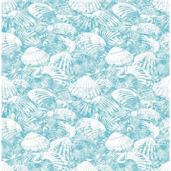 Surfside Aqua Shells Wallpaper - York Wallcoverings - 2904-25688 - York Wallcoverings Wallpaper