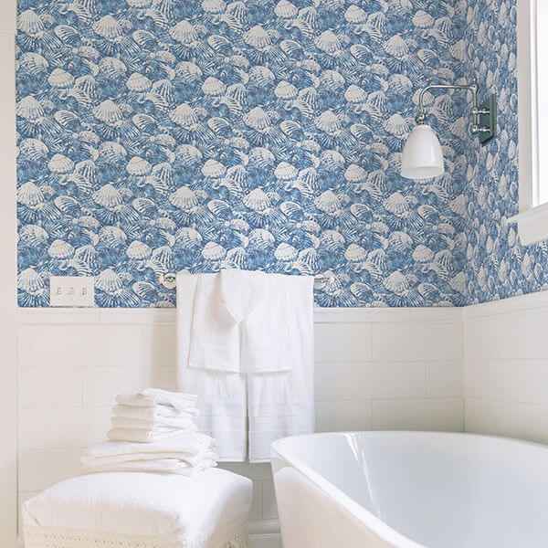 Surfside Blue Shells Wallpaper - York Wallcoverings - 2904-25691 - York Wallcoverings Wallpaper