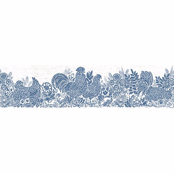 parton-blue-chicken-wallpaper-york-wallcoverings-3119-13551b - York Wallcoverings Papel pintado