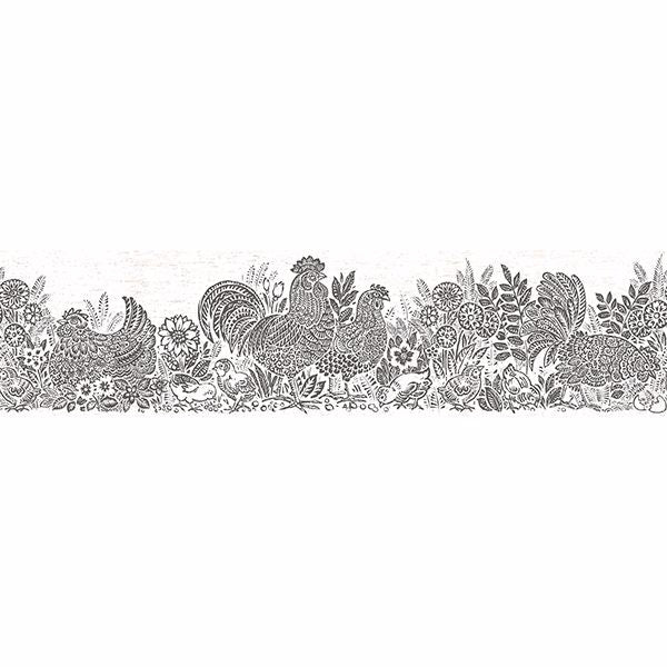 parton-black-chicken-wallpaper-york-wallcoverings-3119-13552b - York Wallcoverings Wallpaper
