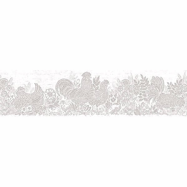 parton-light-grey-chicken-wallpaper-york-wallcoverings-3119-13554b - York Wallcoverings Wallpaper