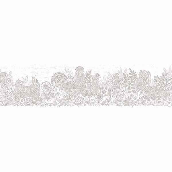 Parton Light Grey Chicken Wallpaper - York Wallcoverings - 3119-13554B - York Wallcoverings Wallpaper