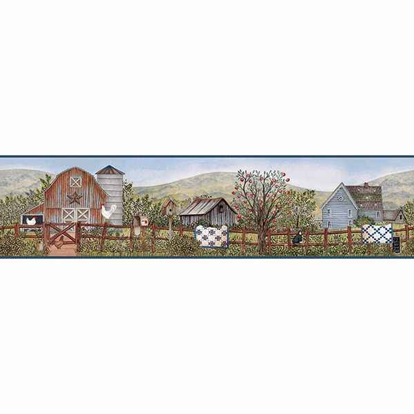 Clarksville Blue Farm Wallpaper - York Wallcoverings - 3119-13572B - York Wallcoverings Wallpaper