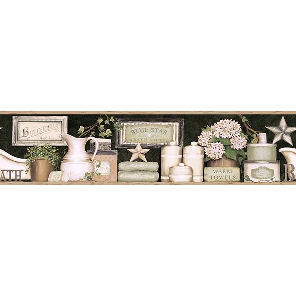 country-bath-black-rustic-wallpaper-york-wallcoverings-3119-63102b - York Wallcoverings Papel pintado