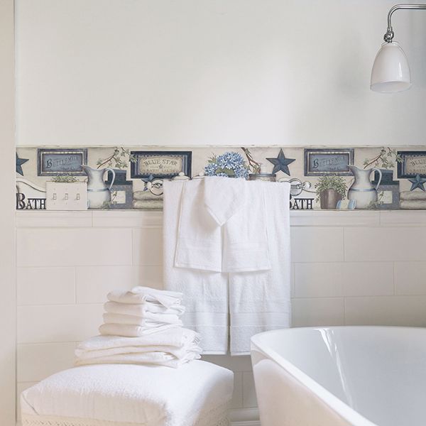 country-bath-blue-rustic-wallpaper-york-wallcoverings-3119-63104b - York Wallcoverings Wallpaper