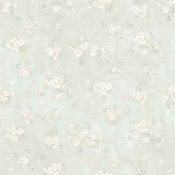 Braham Teal Floral Trail Wallpaper - York Wallcoverings - 3119-441013 - York Wallcoverings Wallpaper