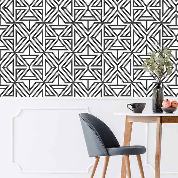 Black Linear Peel and Stick Wallpaper - York Wallcoverings - NUS3499 - York Wallcoverings Wallpaper