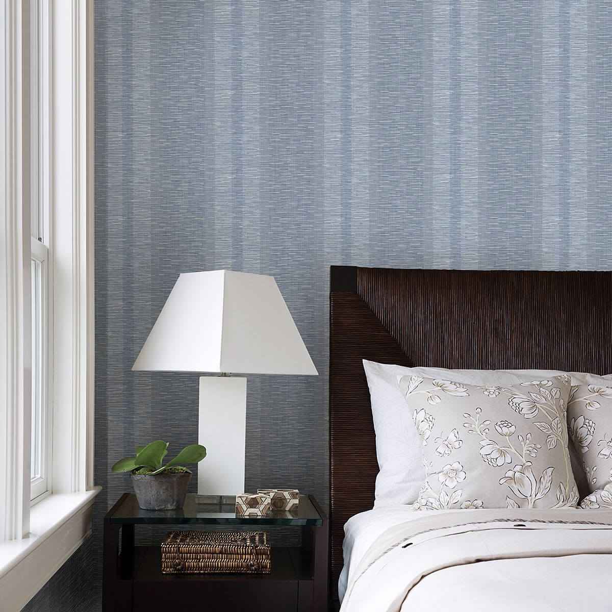 Pezula Blue Texture Stripe Wallpaper - York Wallcoverings - 2949-60102 - York Wallcoverings Wallpaper