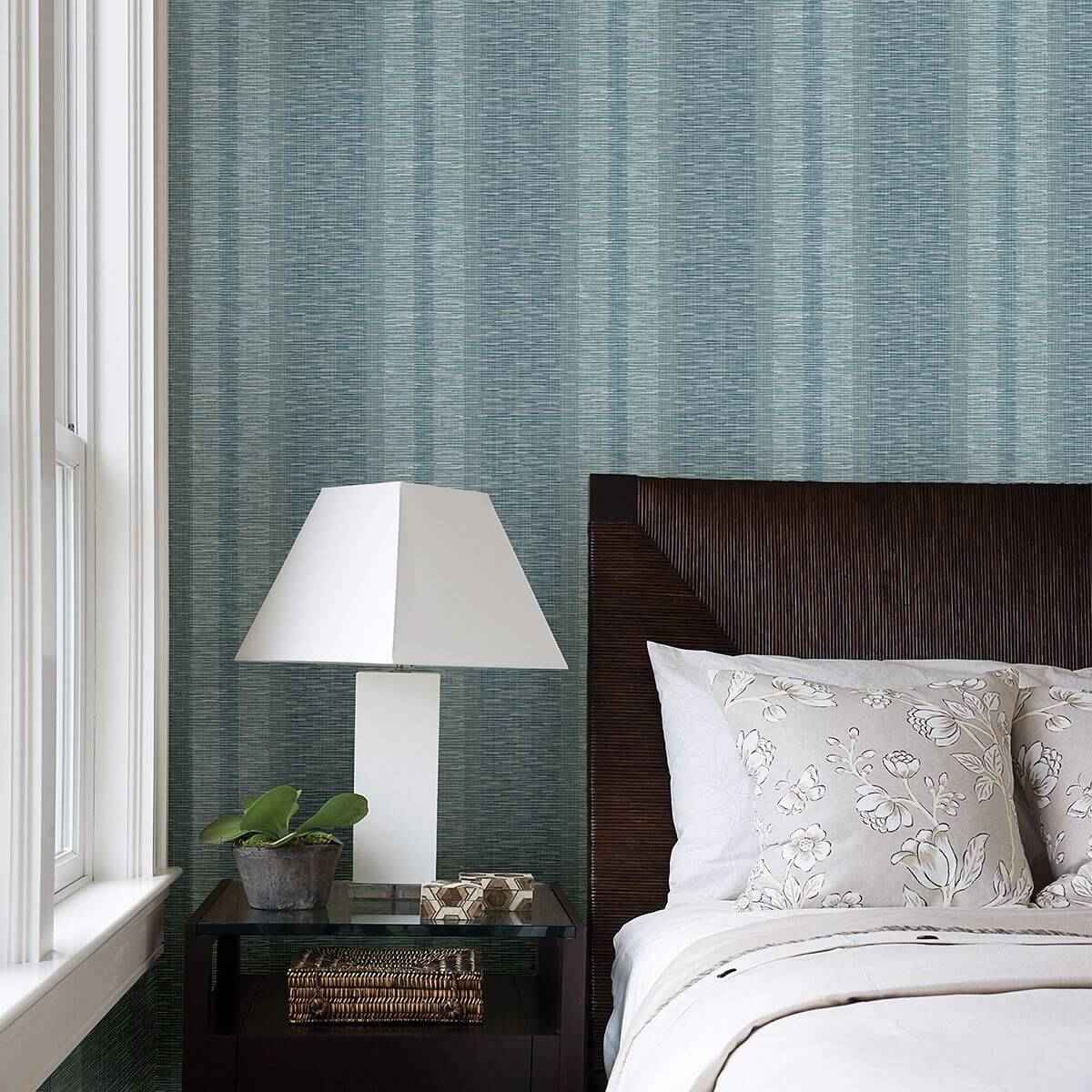 Pezula Teal Texture Stripe Wallpaper - York Wallcoverings - 2949-60104 - York Wallcoverings Wallpaper