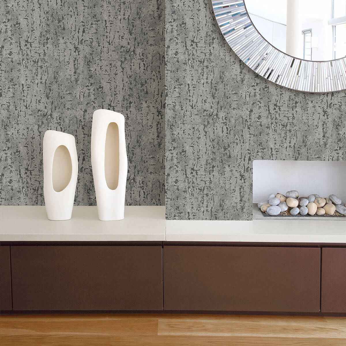 Malawi Dark Grey Leather Texture Wallpaper - York Wallcoverings - 2949-60200 - York Wallcoverings Wallpaper
