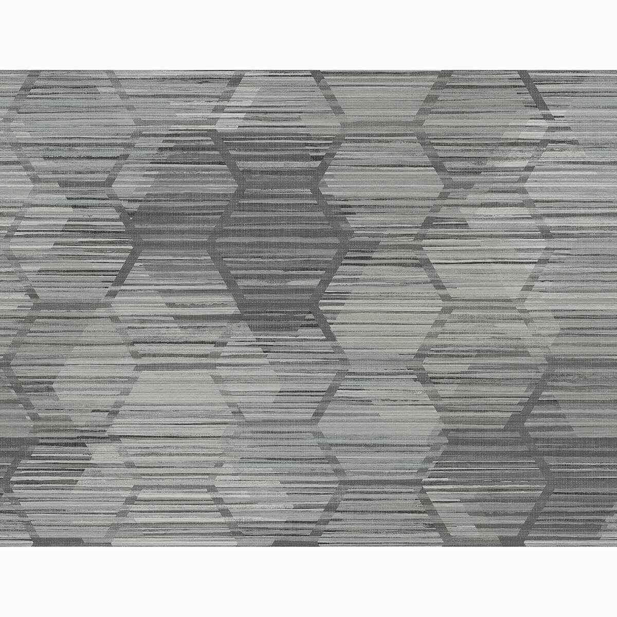Jabari Charcoal Geometric Faux Grasscloth Wallpaper - York Wallcoverings - 2949-60500 - York Wallcoverings Wallpaper
