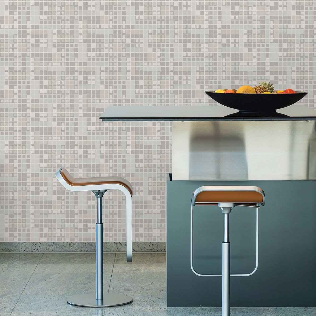 Bantry Light Grey Geometric Wallpaper - York Wallcoverings - 2949-60708 - York Wallcoverings Wallpaper