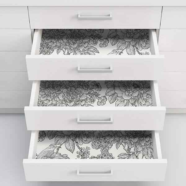 Black White Sudbury Peel and Stick Wallpaper - York Wallcoverings - NUS3544 - York Wallcoverings Wallpaper