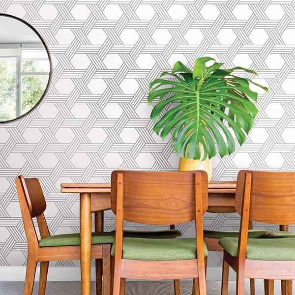 Silver Illusion Peel & Stick Wallpaper - York Wallcoverings - SLS3515