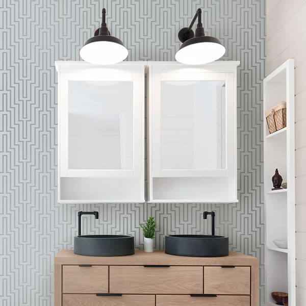 Sky Blue Crystalline Self Adhesive Wallpaper - York Wallcoverings - SLS3516 - York Wallcoverings Wallpaper