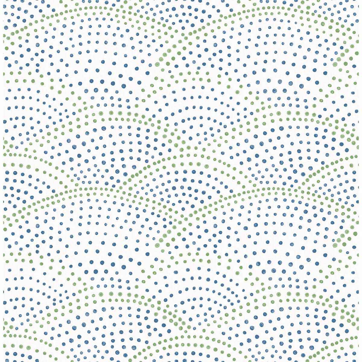 Bennett Blue Dotted Scallop Wallpaper - York Wallcoverings - 2903-25800