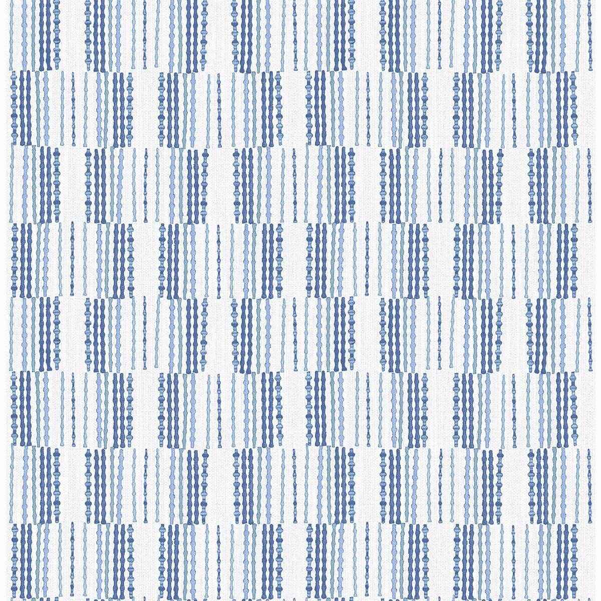 Burgen Blue Geometric Linen Wallpaper - York Wallcoverings - 2903-25806 - York Wallcoverings Wallpaper