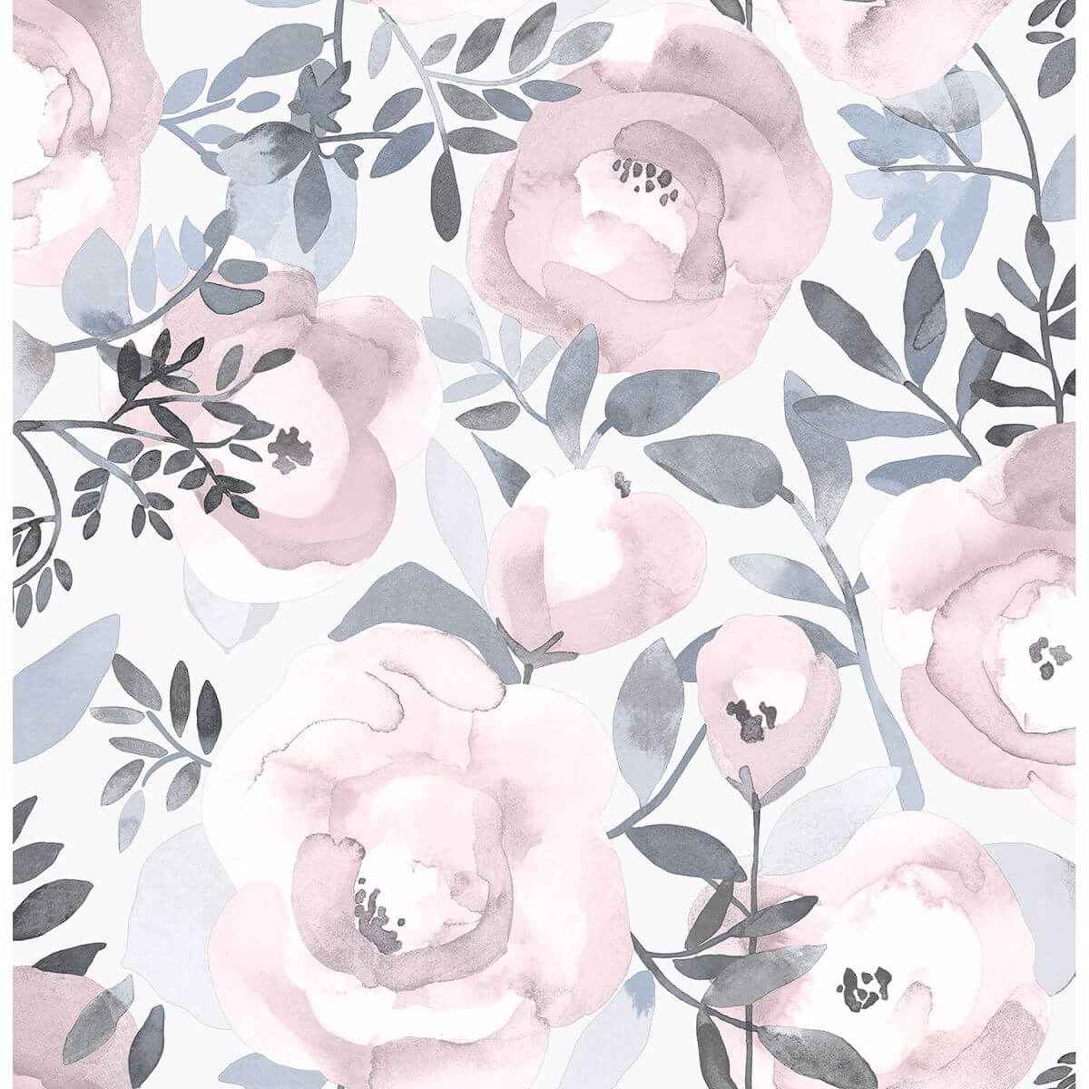 Orla Purple Floral Wallpaper - York Wallcoverings - 2903-25840 - York Wallcoverings Wallpaper
