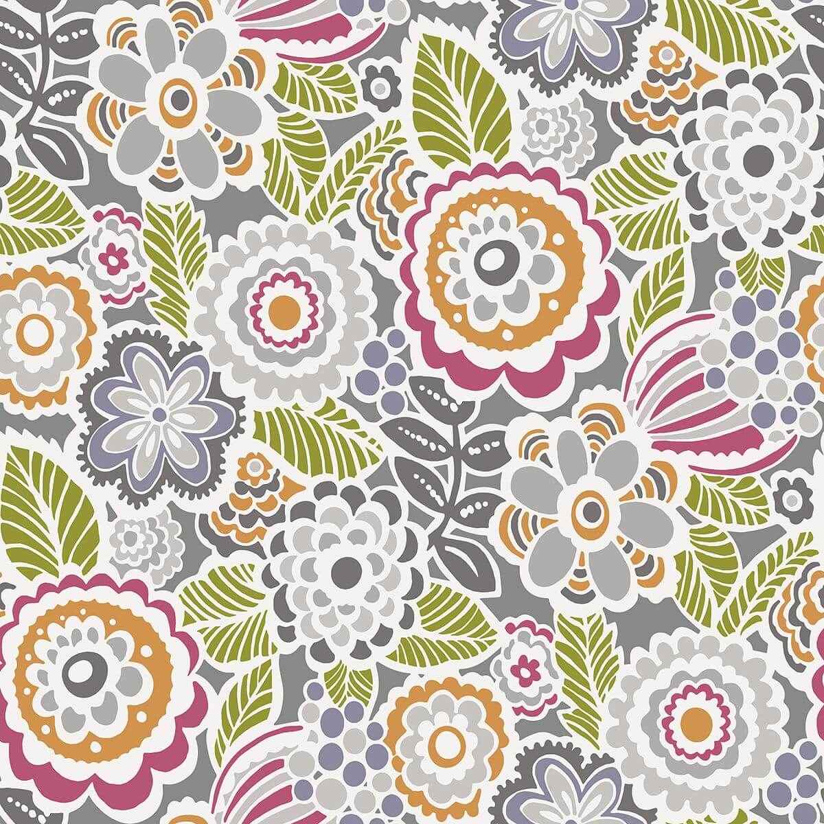 Lucy Multicolor Floral Wallpaper - York Wallcoverings - 2903-25865