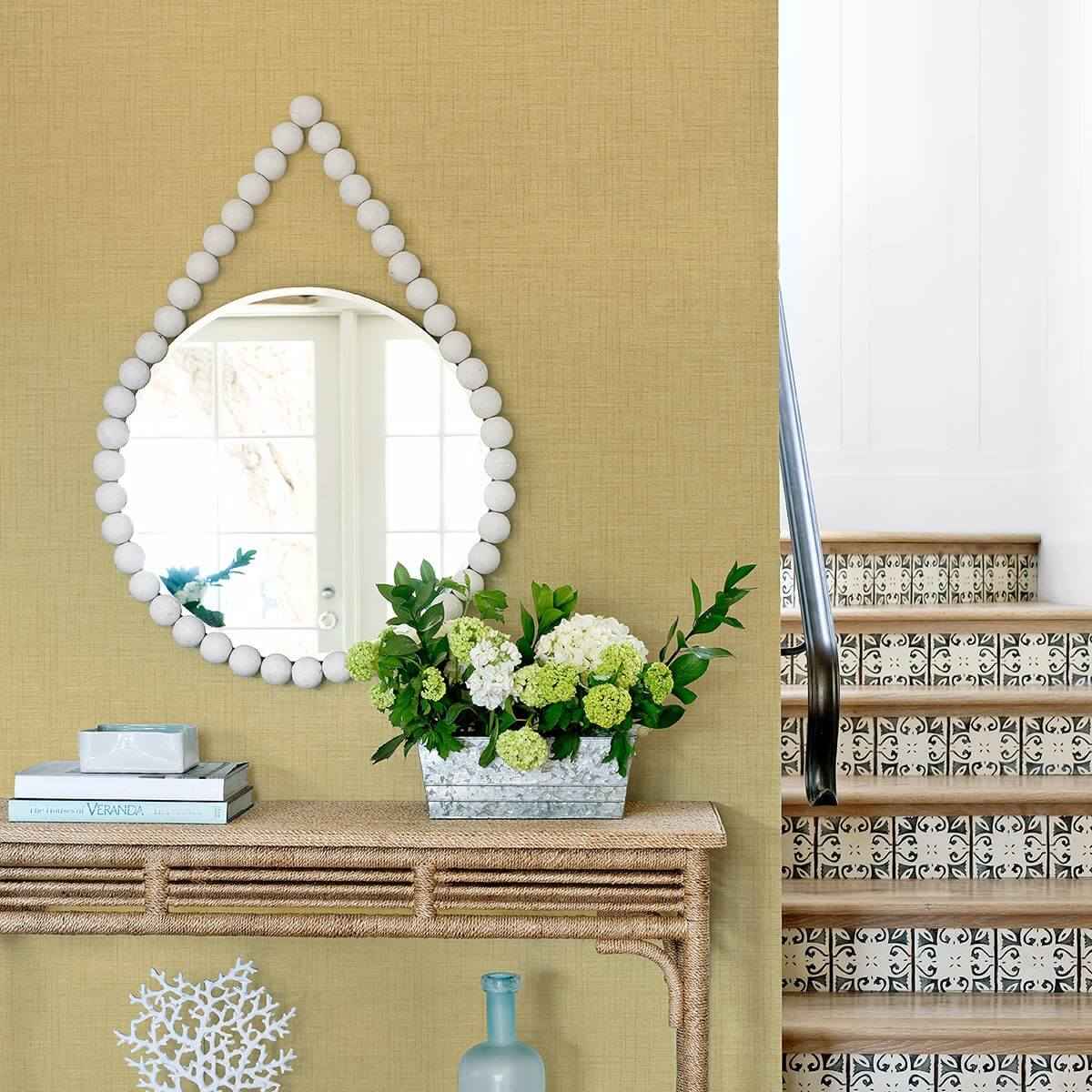 Jocelyn Yellow Faux Linen Wallpaper - York Wallcoverings - 2903-25871 - York Wallcoverings Wallpaper