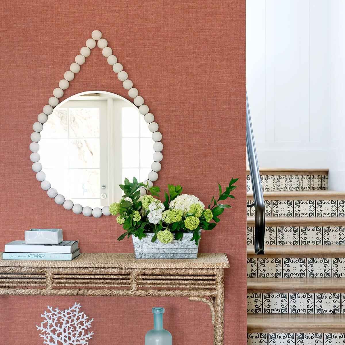 Jocelyn Pink Faux Linen Wallpaper - York Wallcoverings - 2903-25872 - York Wallcoverings Wallpaper