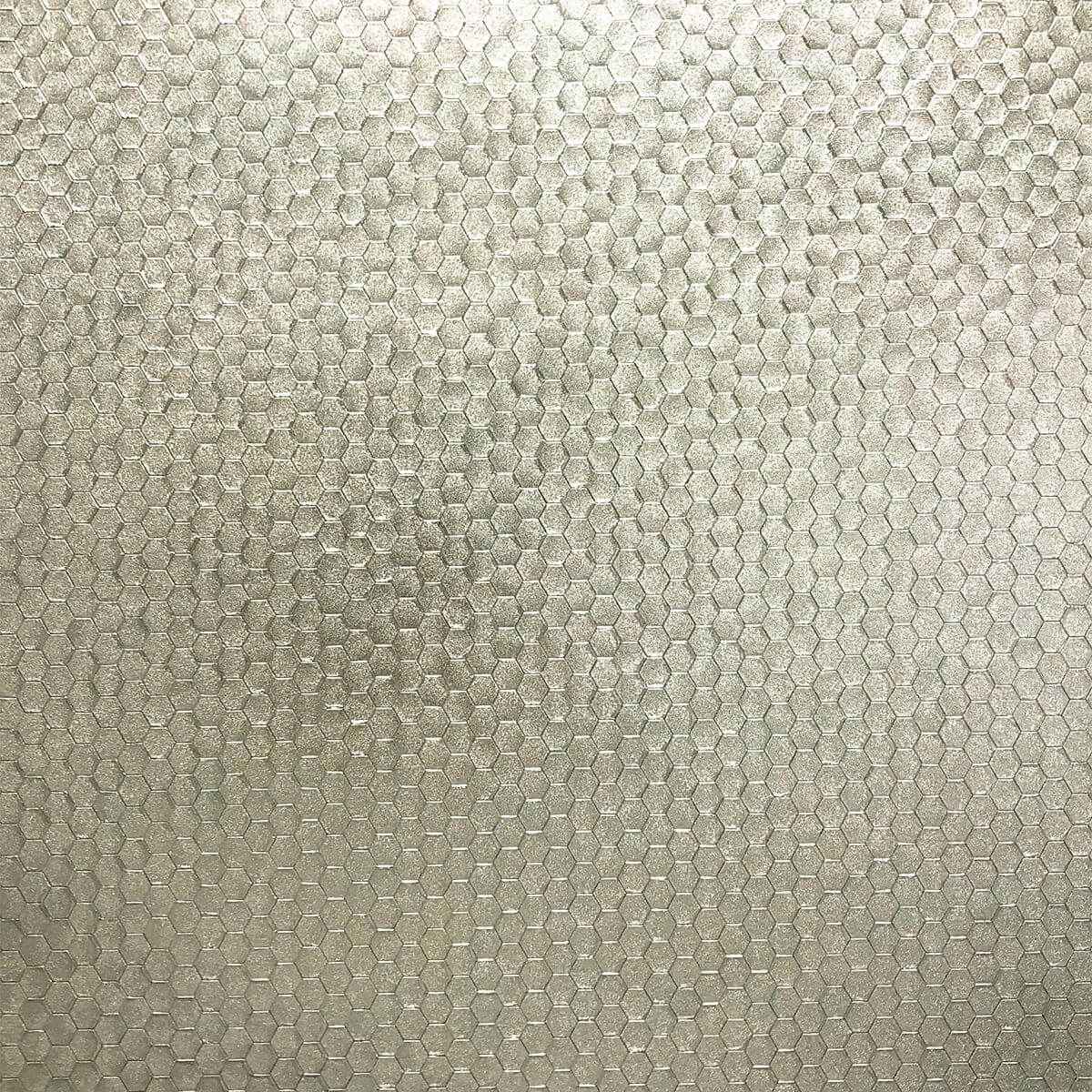 Carbon Platinum Honeycomb Geometric Wallpaper - York Wallcoverings - 2927-42486