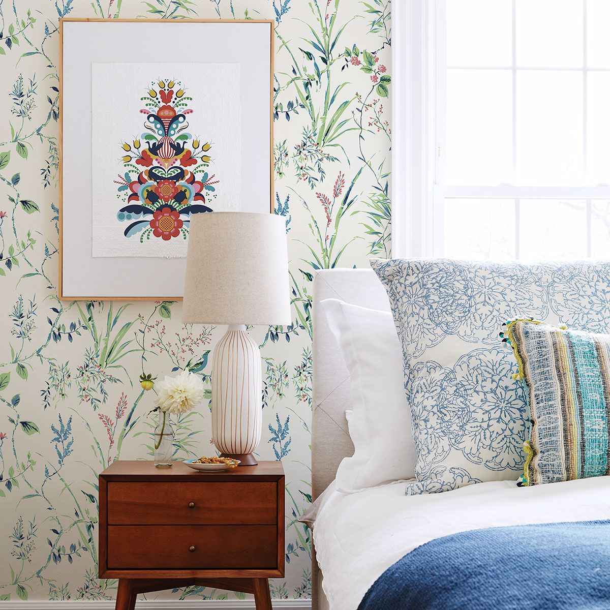 Mariko Green Botanical Wallpaper - York Wallcoverings - UW25887 - York Wallcoverings Wallpaper