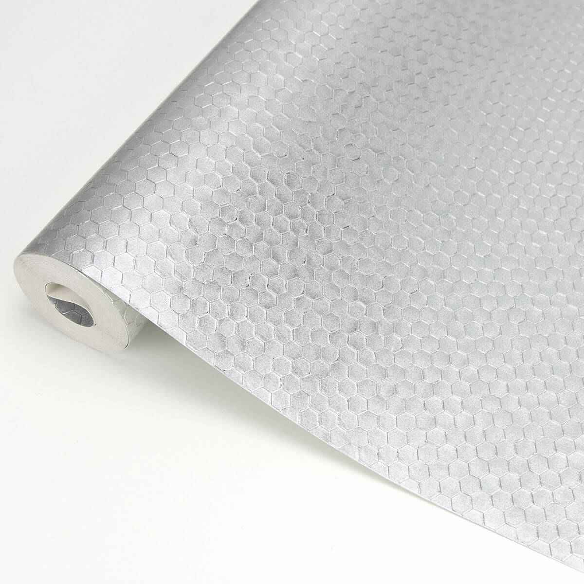 Carbon Silver Honeycomb Geometric Wallpaper - York Wallcoverings - 2927-42485 - York Wallcoverings Wallpaper