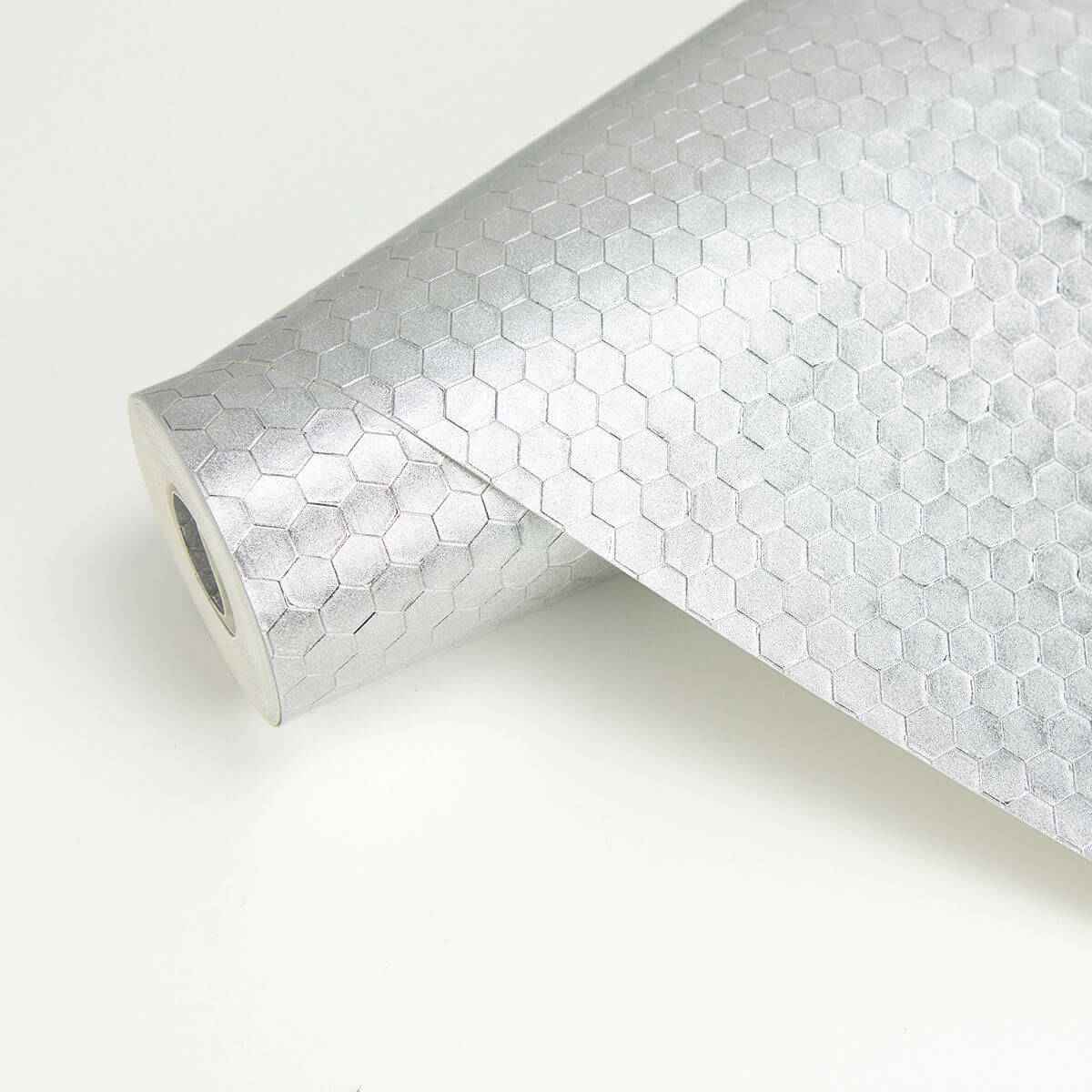 Carbon Silver Honeycomb Geometric Wallpaper - York Wallcoverings - 2927-42485 - York Wallcoverings Wallpaper
