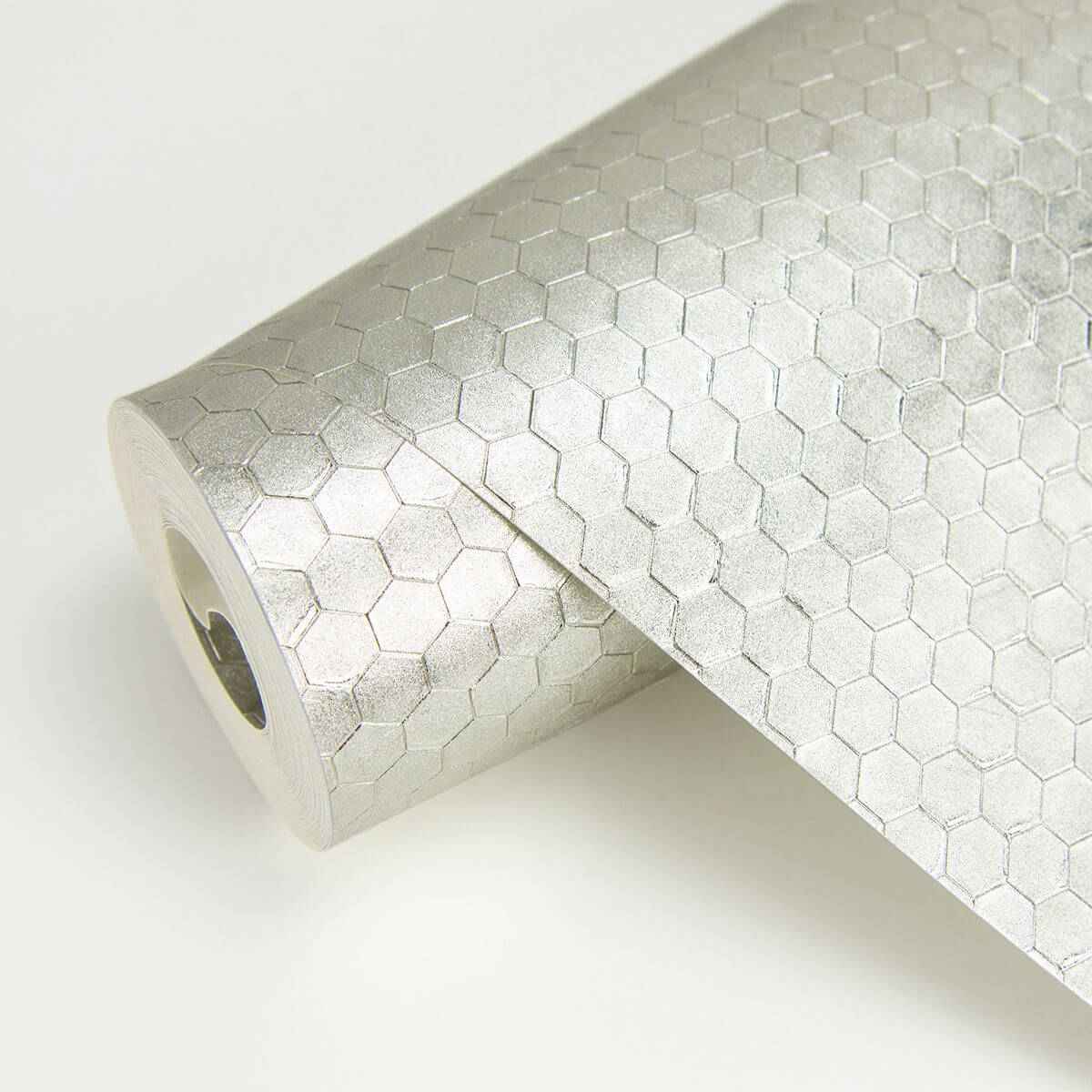 Carbon Platinum Honeycomb Geometric Wallpaper - York Wallcoverings - 2927-42486 - York Wallcoverings Wallpaper