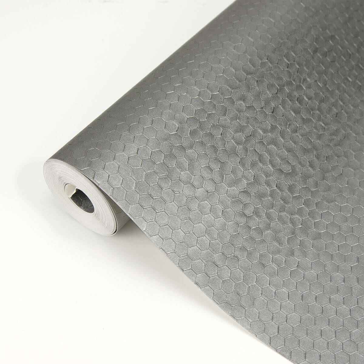 Carbon Pewter Honeycomb Geometric Wallpaper - York Wallcoverings - 2927-42488 - York Wallcoverings Wallpaper
