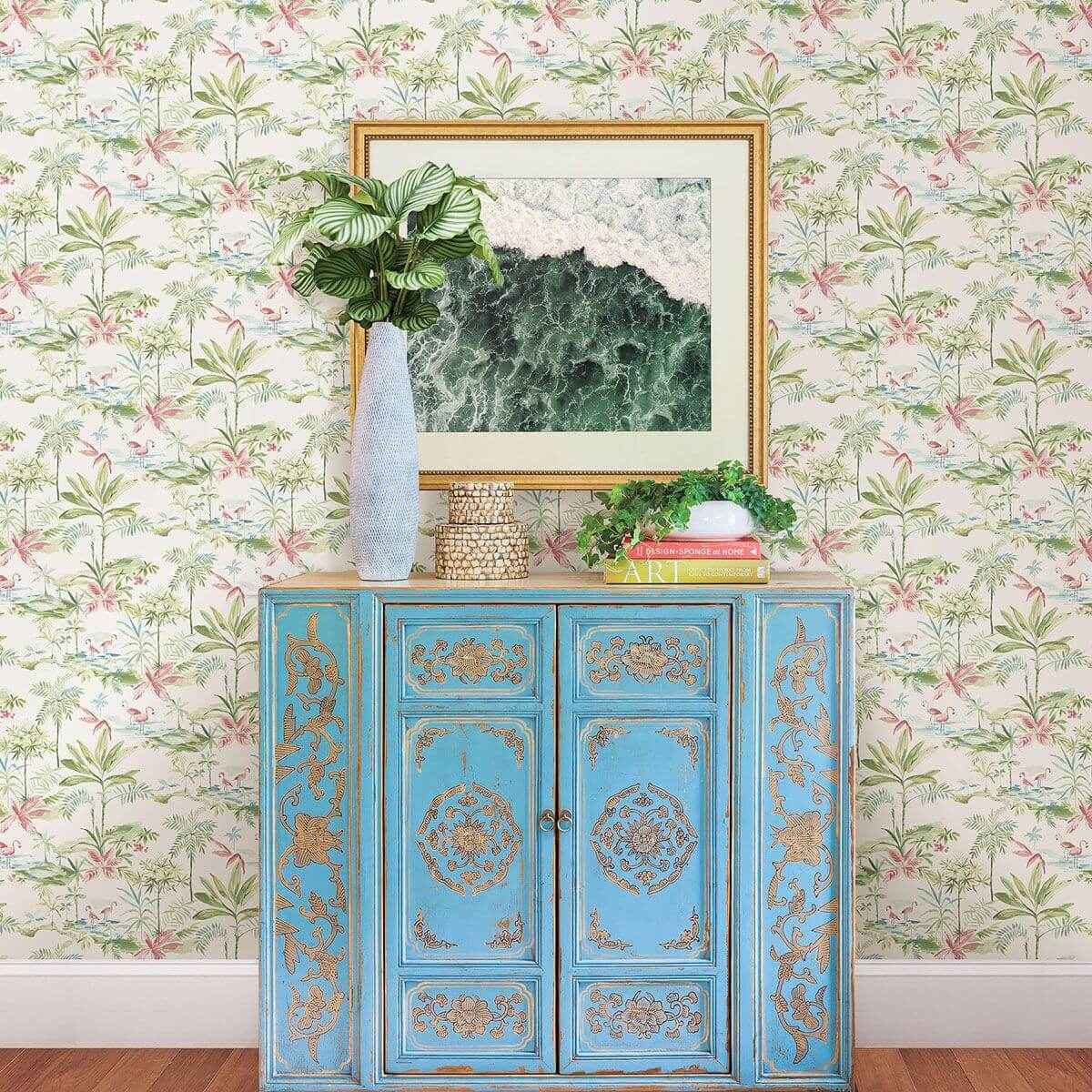 Lagoon Green Scenic Island Wallpaper - York Wallcoverings - 3120-12071 - York Wallcoverings Wallpaper