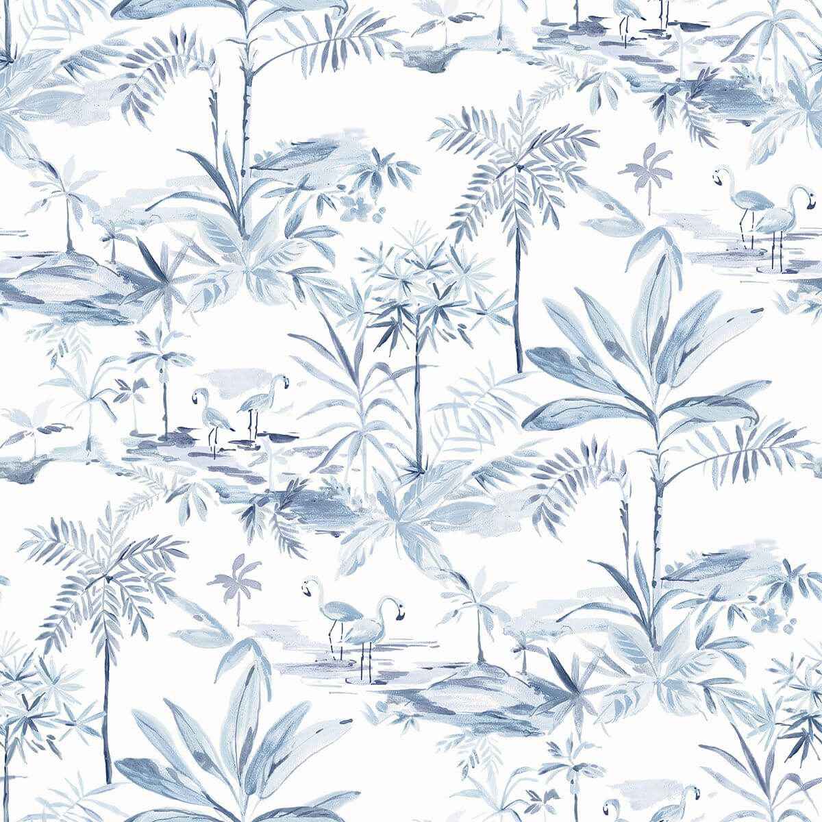 Lagoon Blue Scenic Island Wallpaper - York Wallcoverings - 3120-12074 - York Wallcoverings Wallpaper