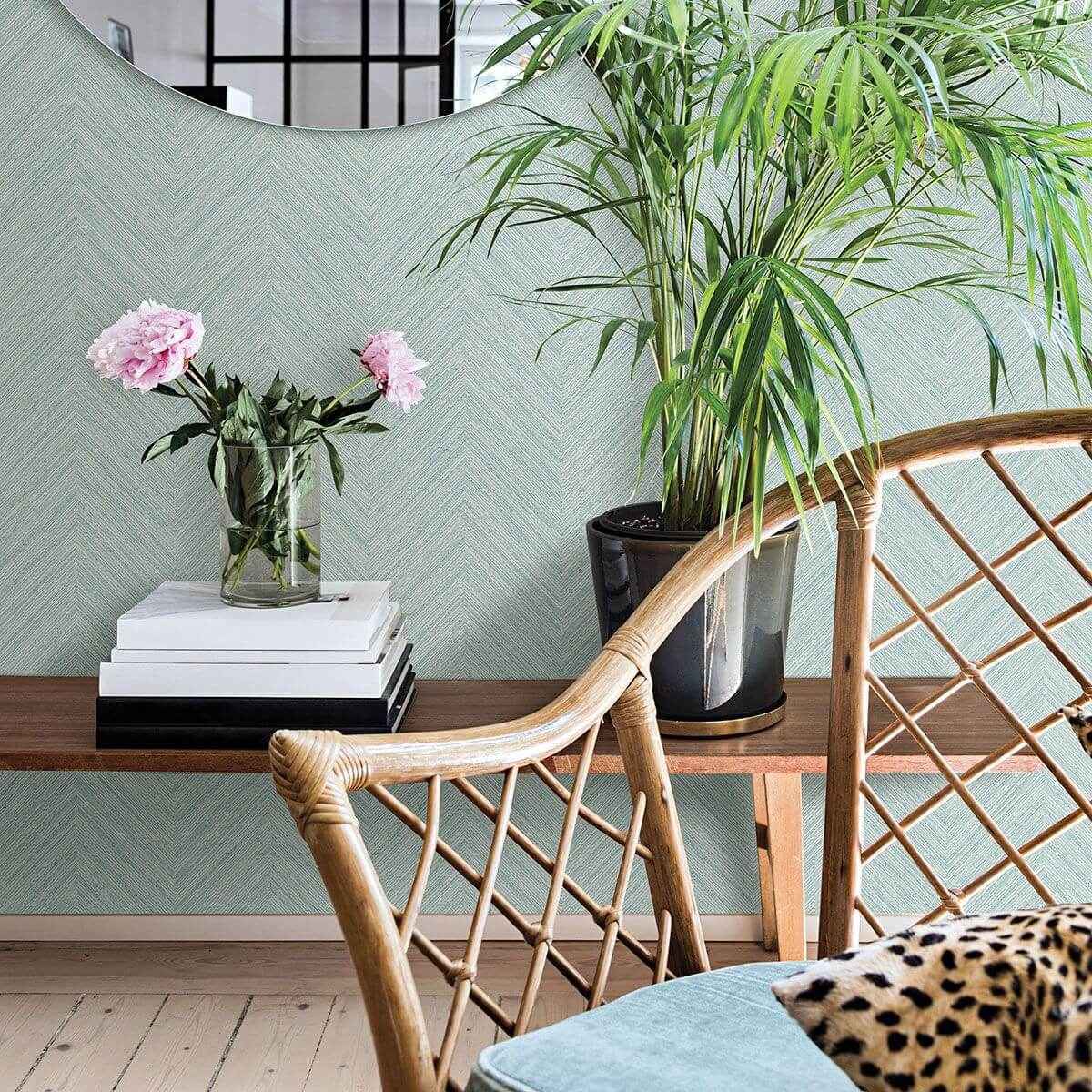 Caladesi Teal Faux Linen Wallpaper - York Wallcoverings - 3120-13672 - York Wallcoverings Wallpaper